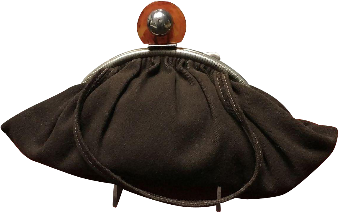 Vintage Wool Purse With Art Deco Frame - Hobo Bag (1144x1144), Png Download