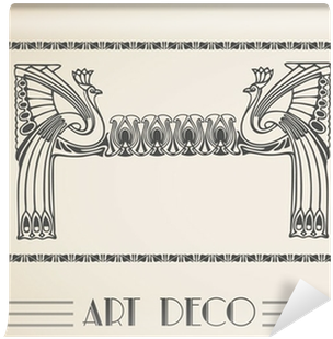 Vector Art Deco Frame With Peacock Wall Mural • Pixers® - Vector Art Déco (400x400), Png Download