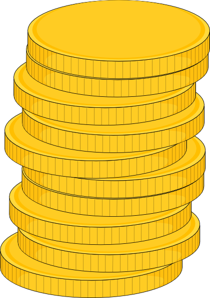 Stack Of Coins Clip Art - Stack Of Coins (420x594), Png Download