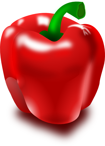 Red Pepper Clip Art At Clker - Bell Pepper Clipart (432x598), Png Download