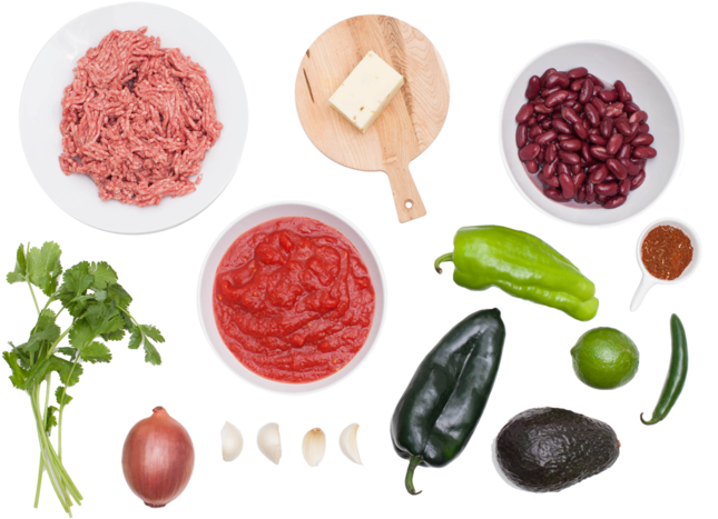 3-chile Beef Chili With Red Kidney Beans & Pepper Jack - Chili Top View Png (700x477), Png Download