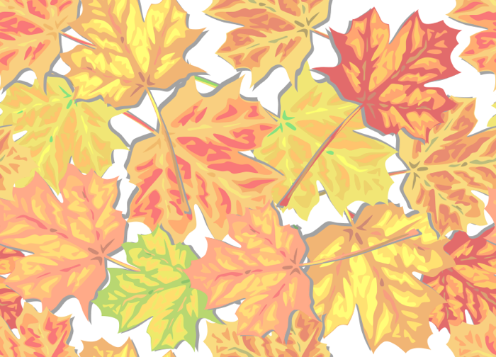 Fall And Autumn Clipart Seasonal - Cartoon Fall Leaves Background (700x504), Png Download