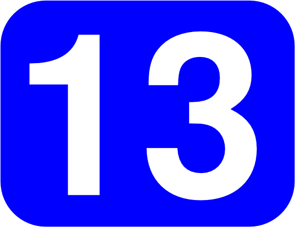 Blue Rounded Rectangle With Number 13 Svg Clip Arts (594x490), Png Download