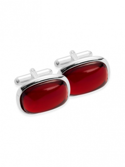 Silver Rounded Rectangle Cufflinks - Lilou Manschettenknöpfe Silber Rechteckig Abgerundet (395x395), Png Download