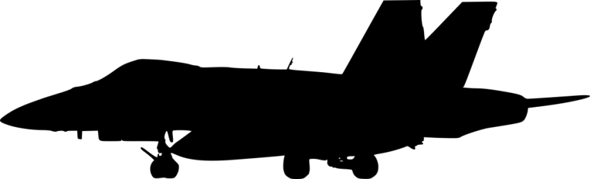 Free Png Figther Plane Side View Silhouette Png Images - Airplane (850x258), Png Download