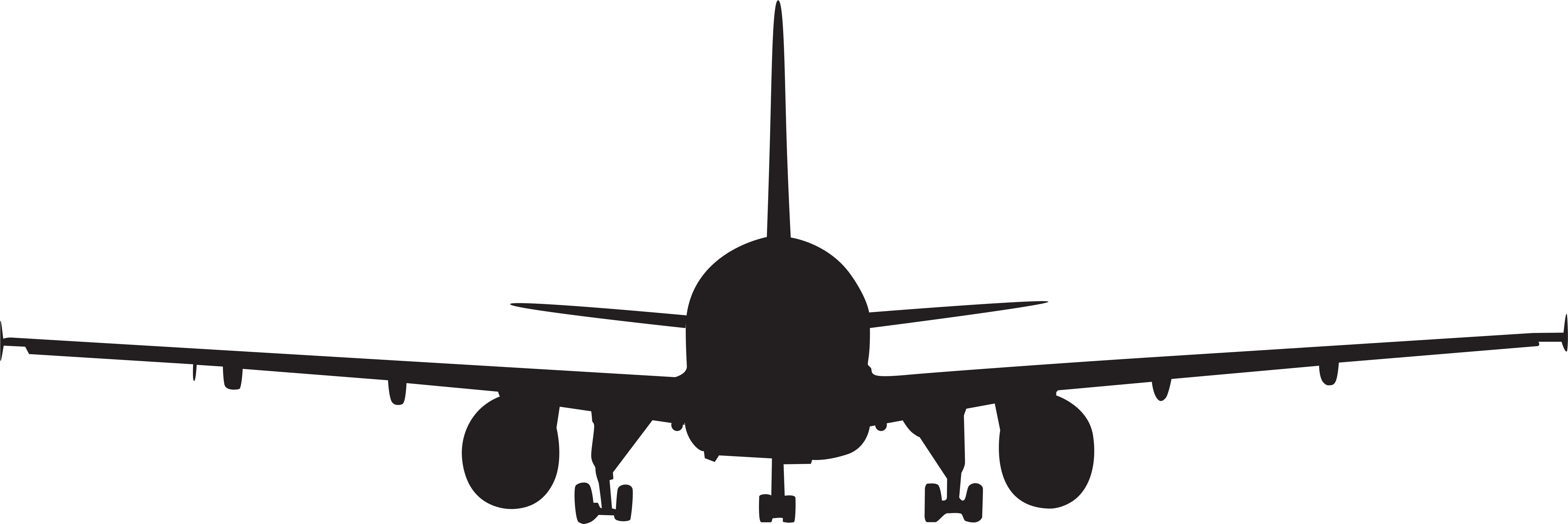 Airplane Silhouette Clip Art Png Image - Aircraft Silhouette Clip Art (600x201), Png Download
