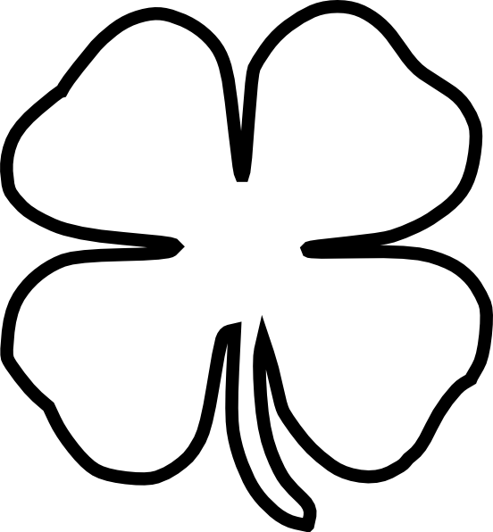 Small - White Outline Shamrock (552x596), Png Download