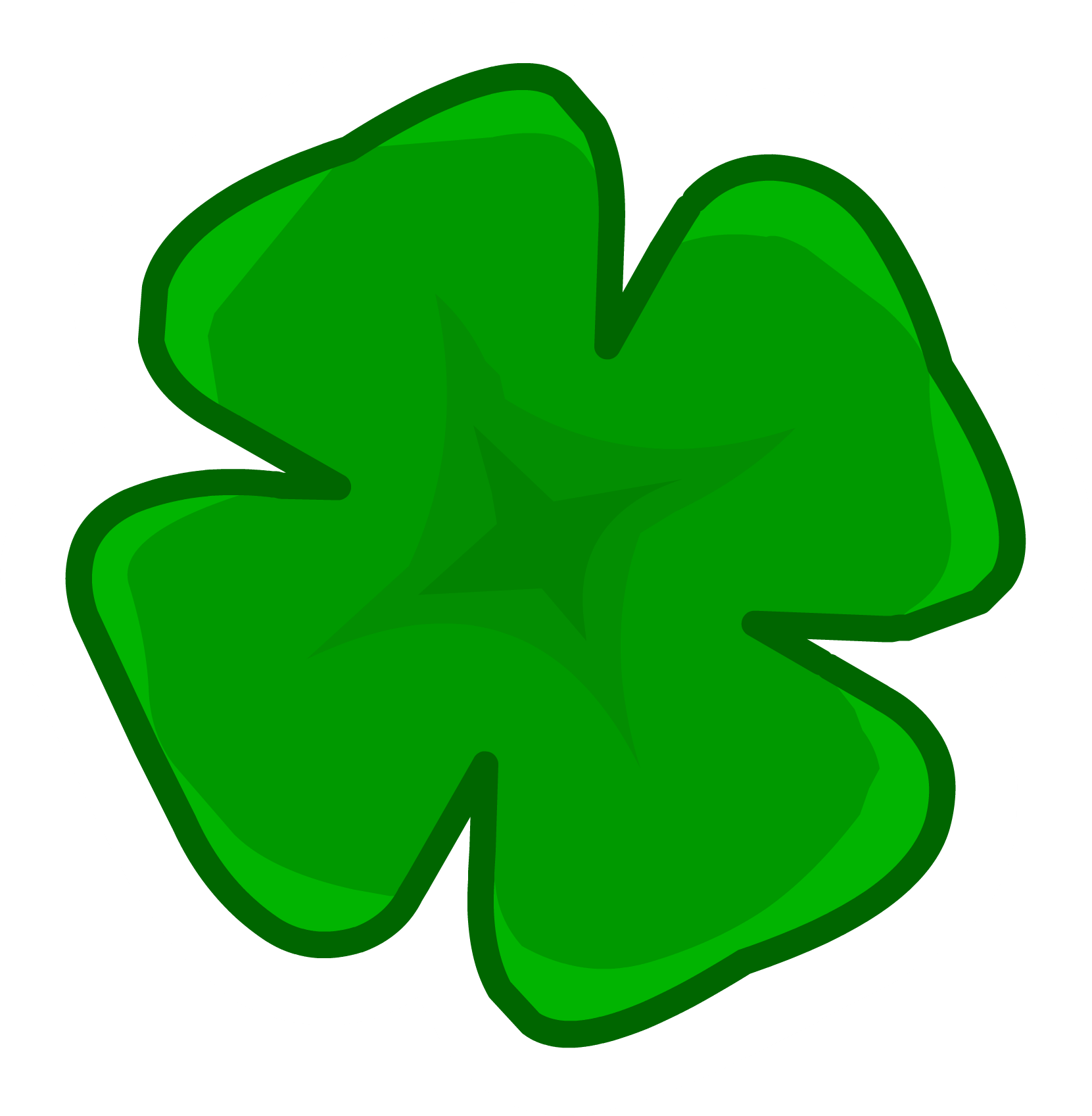 Shamrock Pin - Png - Four-leaf Clover (1661x1697), Png Download