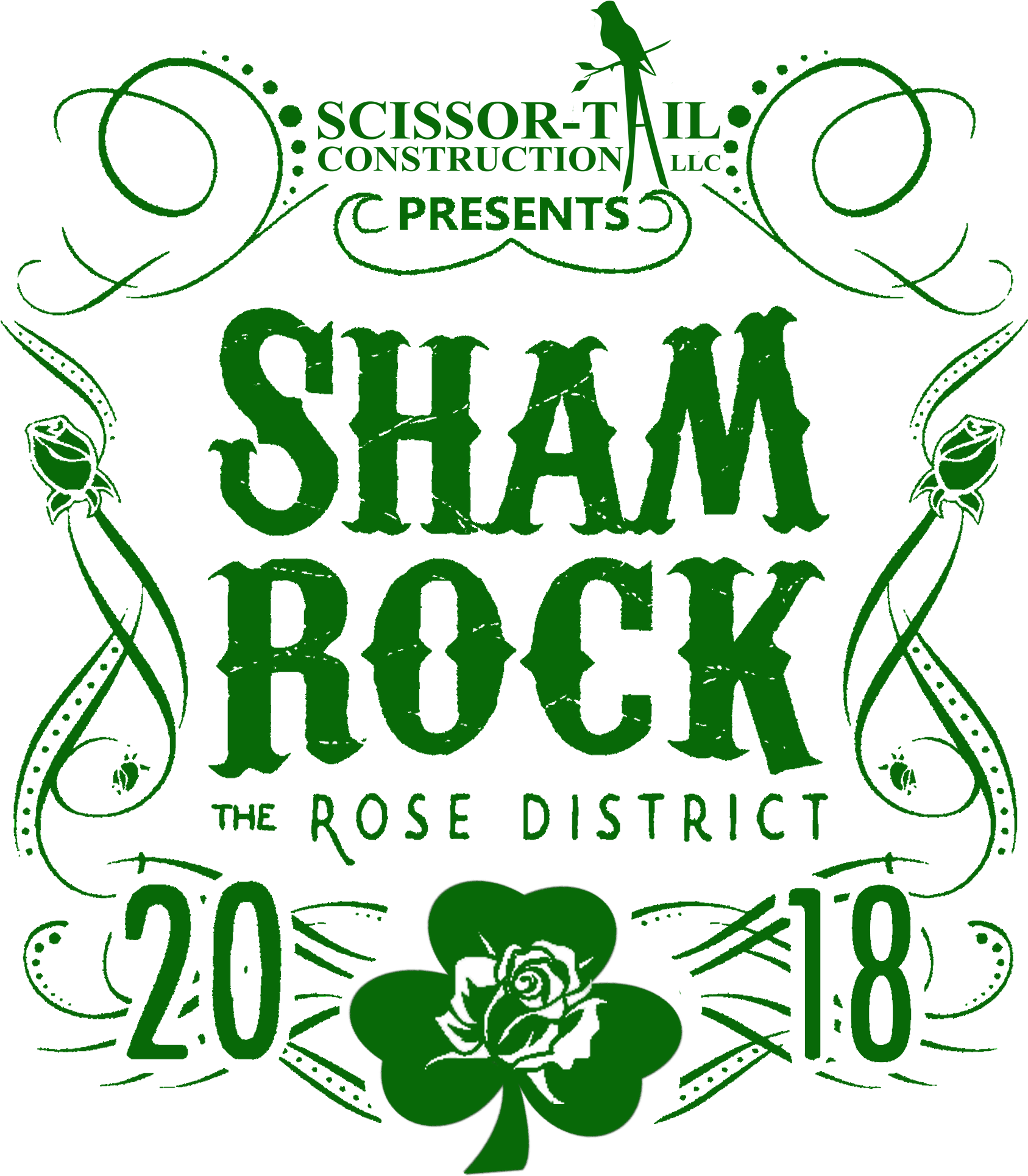 4th Annual “shamrock The Rose” - Rose Flower Die Cut Vinyl Window Decal Sticker For (1920x2048), Png Download