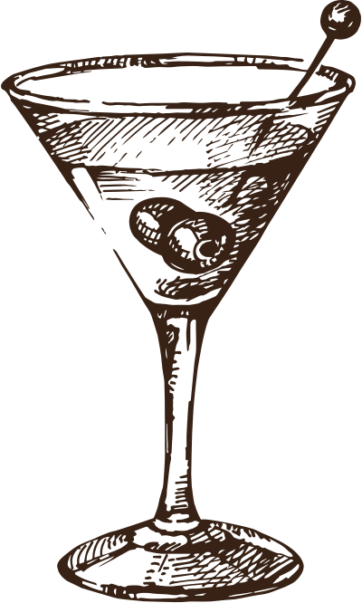 4 - Svg - Cocktail Glass Vector Vintage (400x666), Png Download