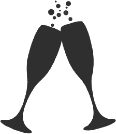 Clipart Resolution 500*500 - Champagne Glasses Black And White (500x500), Png Download