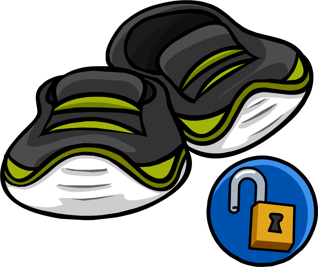Green Light Up Shoes - Free Penguin Codes De Shoes (1029x865), Png Download