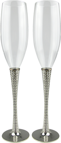 Champagne Flute With Texture - Silver Champagne Glass Png (500x500), Png Download