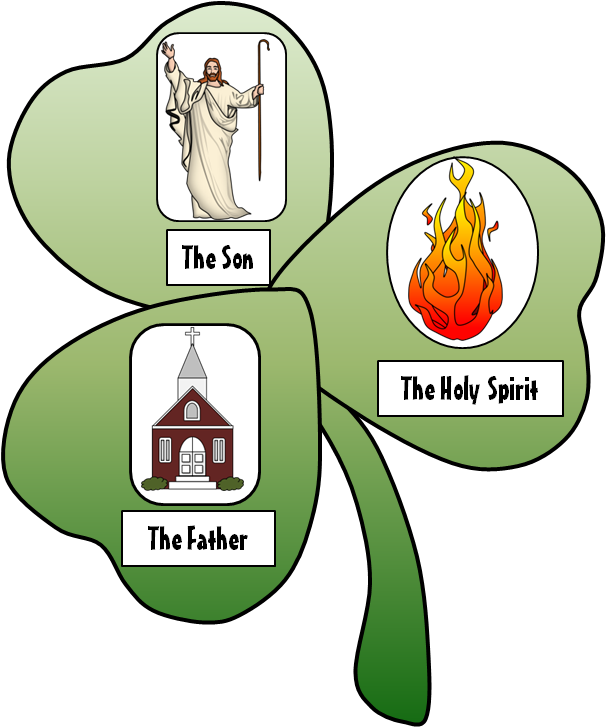St Patrick Shamrock Trinity (606x728), Png Download