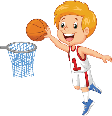 Funny Basketball Boy Stock Vector - Imagen De Basquetbol Animado (386x399), Png Download
