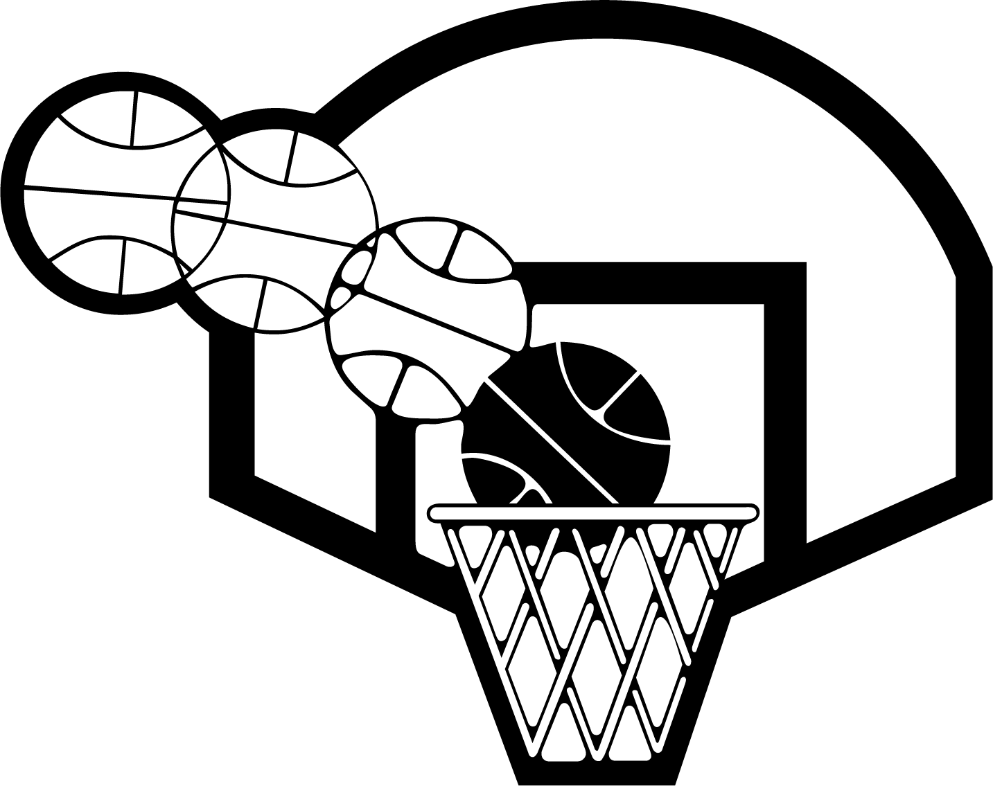 Svg Black And White Download Basketball Backboard Clipart - Basketball Net (1433x1135), Png Download