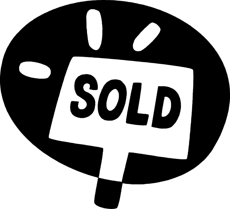 Vector Illustration Of Residential Real Estate Sold - Sign (773x700), Png Download