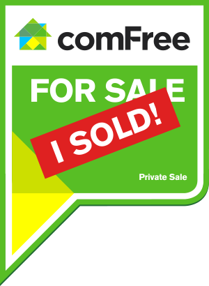Comfree For Sale Lawn Sign With Sold Sticker - Comfree Sold Sign (300x410), Png Download