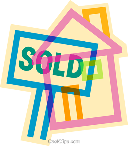 Sold Sign On A House Royalty Free Vector Clip Art Illustration - Benicia (421x480), Png Download