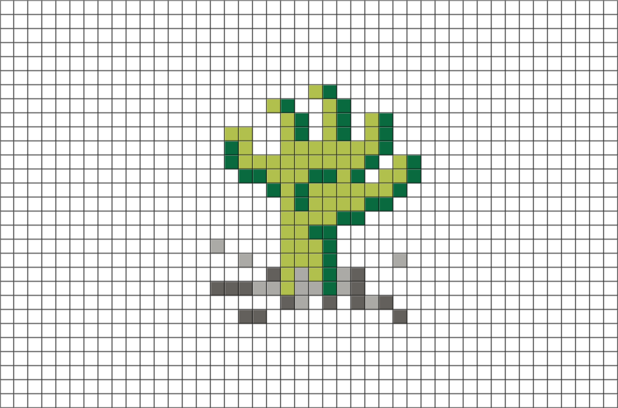 Zombie Hand Pixel Art (880x581), Png Download