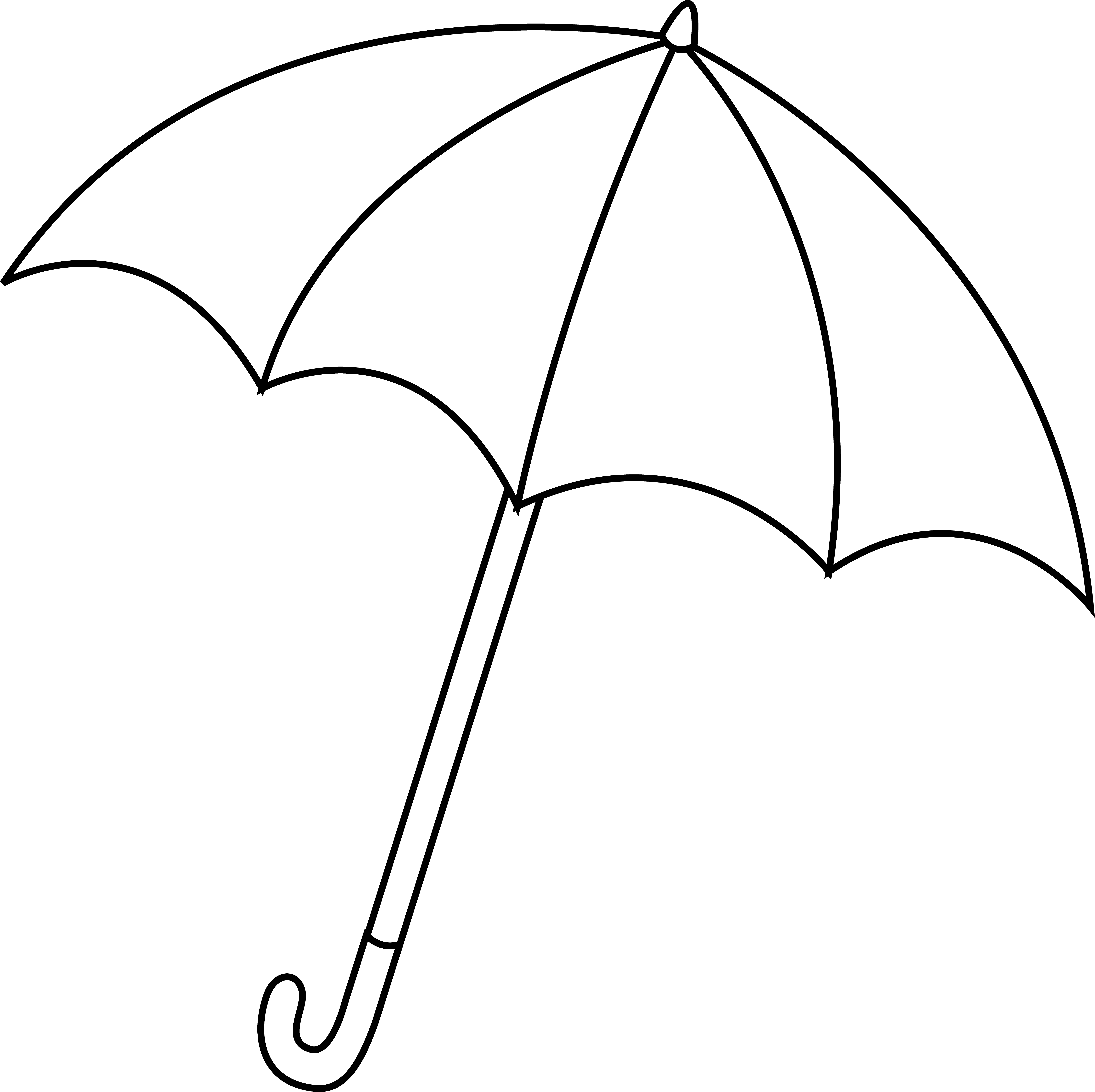 Umbrella Black And White Photos Of Umbrella Outline - Atlas I Don T Crave Death I Just Crave Peace (6666x6647), Png Download