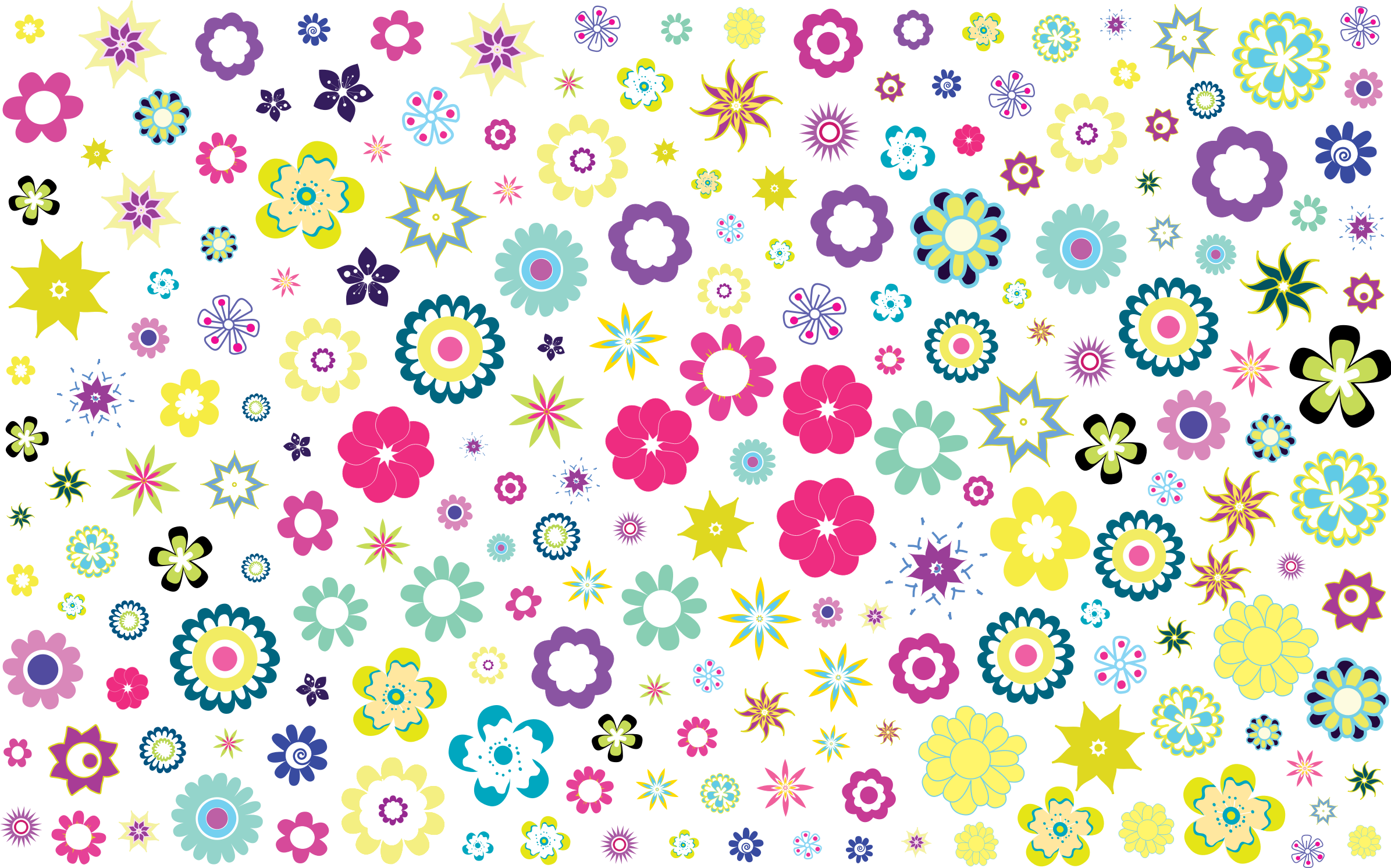 This Free Icons Png Design Of Colorful Floral Background (2391x1492), Png Download