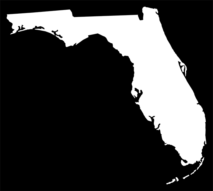These Maps Are In The Png Format - Black And White Florida (700x630), Png Download