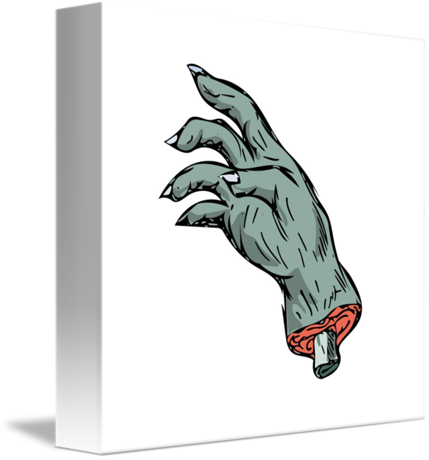Zombie Monster Hand Drawing By Aloysius Patrimonio - Cartoon Hand With Bone Sticking Out (606x650), Png Download