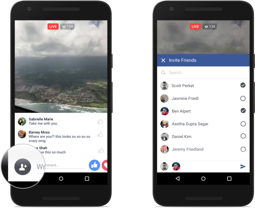 Facebook Enhances Live Video Feature With Reactions, - Facebook Live Display Mockup (1252x975), Png Download