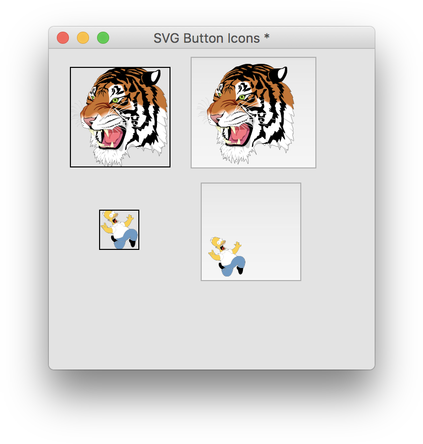 Two Buttons Using Icons From Svg Images - Tiger (872x906), Png Download