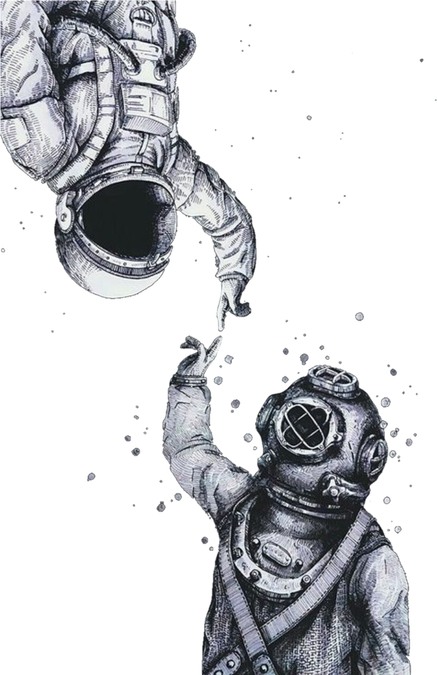 Astronaut Drawing Futuristic - Iphone X Wallpaper Astronaut (941x1388), Png Download