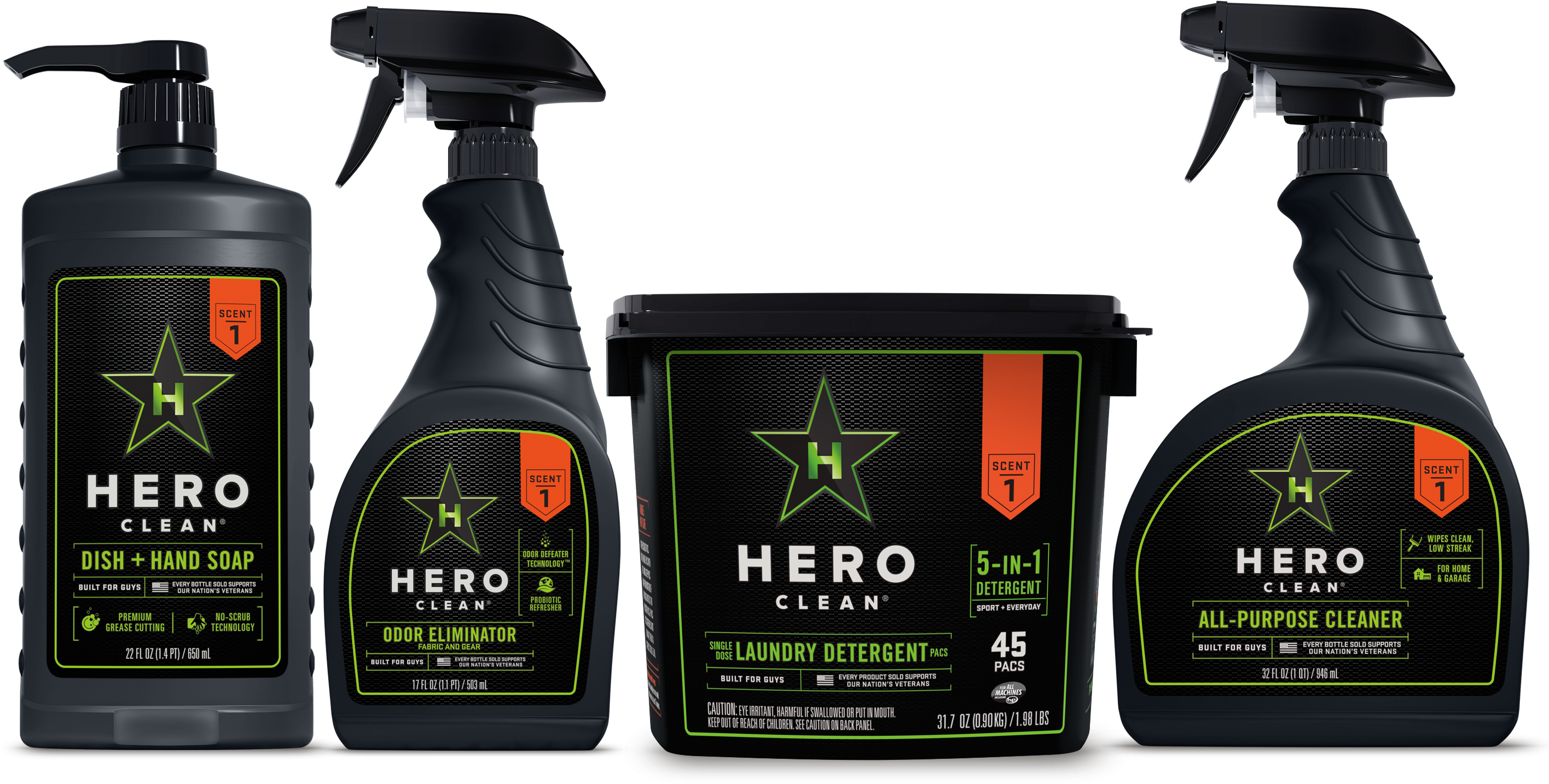 Hero Clean Kit - Hero Clean (2863x1661), Png Download