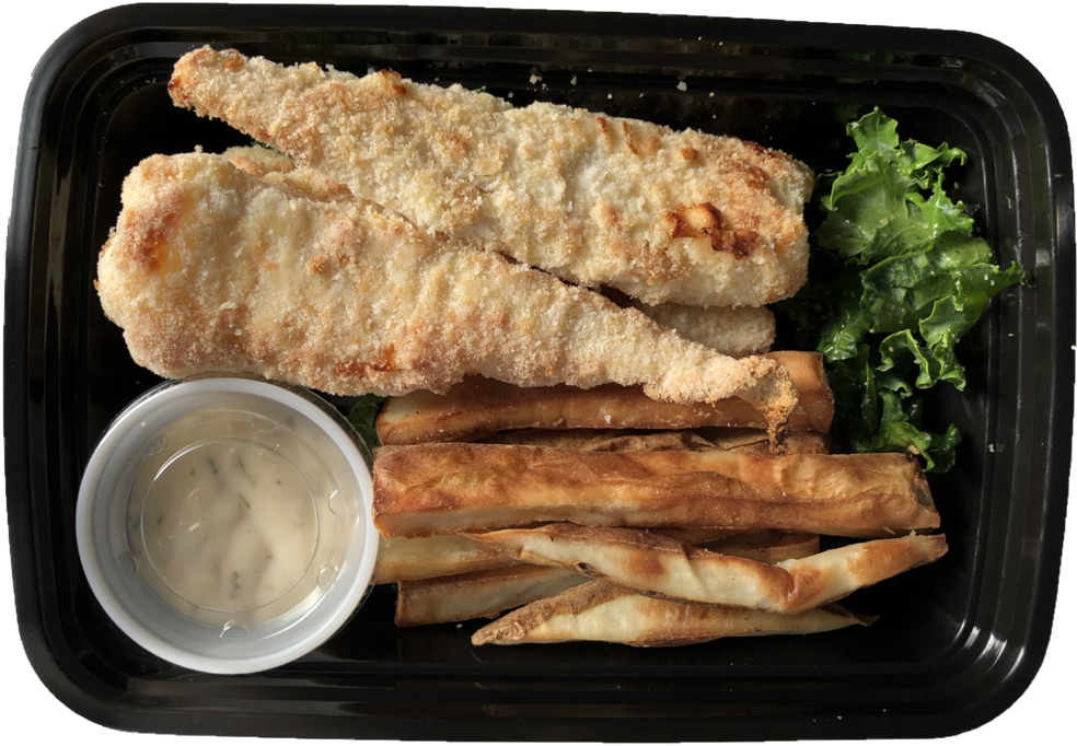 Fish N Chips Deliciously Fit - Kiritanpo (1024x768), Png Download