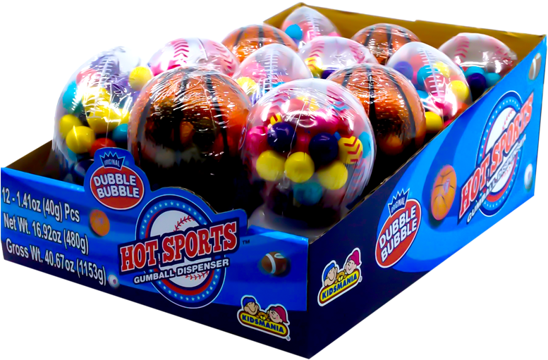 Kidsmania Dubble Bubble Hot Sports Gumball Dispenser - Food (800x600), Png Download