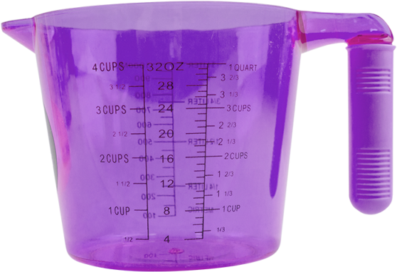 Purple New 1litre Measuring Jug In High Quality Plastic - Measuring Cup (640x496), Png Download