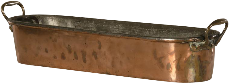 Copper Vessel For Poaching Fish, Maker's Stamp, Original - Bathtub (838x460), Png Download