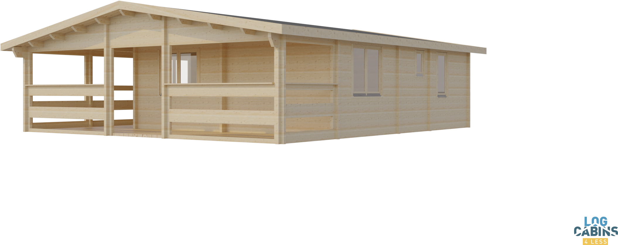Two Bed Log Cabin Erik - Log Cabin (2450x1378), Png Download