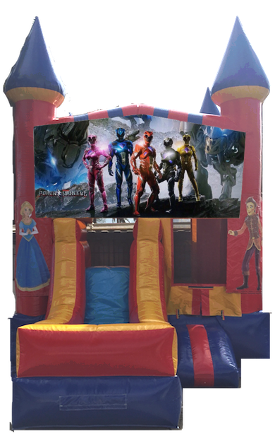 Combo Castle Front Slide Power Rangers $150 - Portable Network Graphics (600x800), Png Download