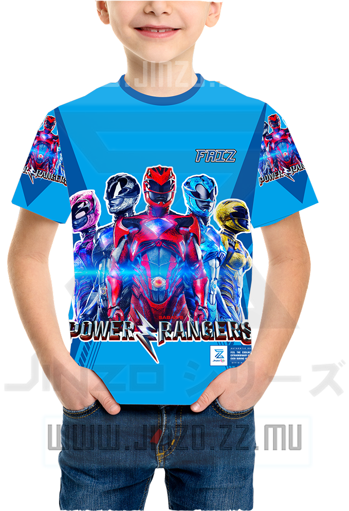 Kaos Anak Power Rangers 3 The Movie 2017 Biru - T Shirt Ultraman Orb (800x993), Png Download