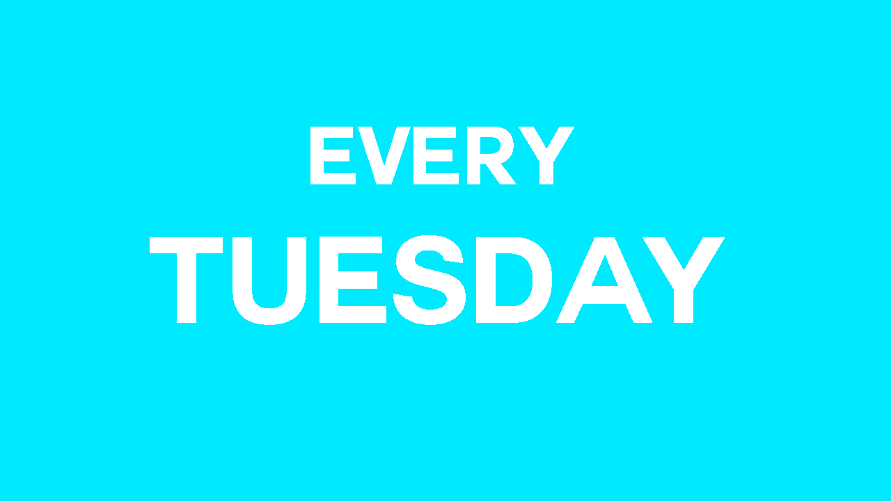 27 Dec Every Tuesday Blue - Graphic Design (1280x720), Png Download