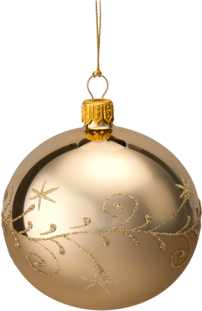 Glass Bauble Gold With Goldglimmer, 8cm - Christmas Ornament (465x700), Png Download