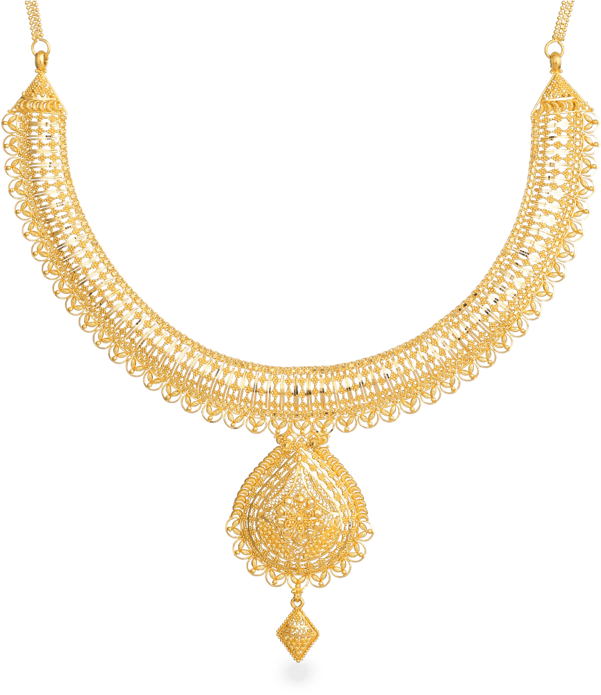 Jali 22ct Gold Filigree Necklace - Necklace (1000x1000), Png Download