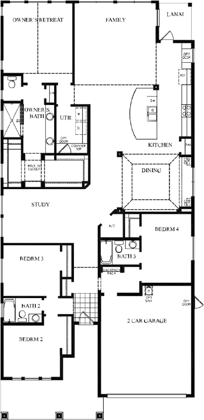 Cloverwood-floorplan - David Weekley Homes Floor Plans (432x865), Png Download