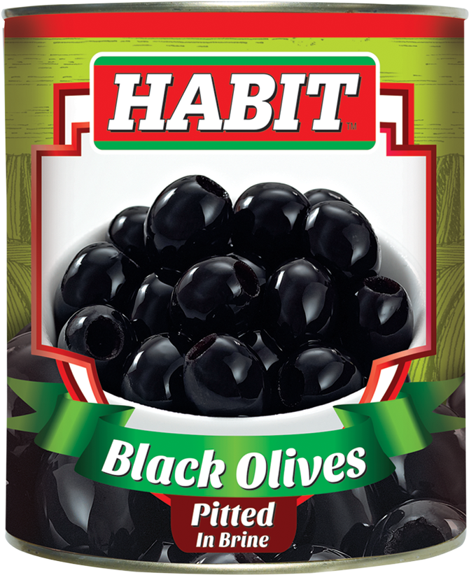 Habitolives Black Pitted In Brine - Black Olives (876x1075), Png Download