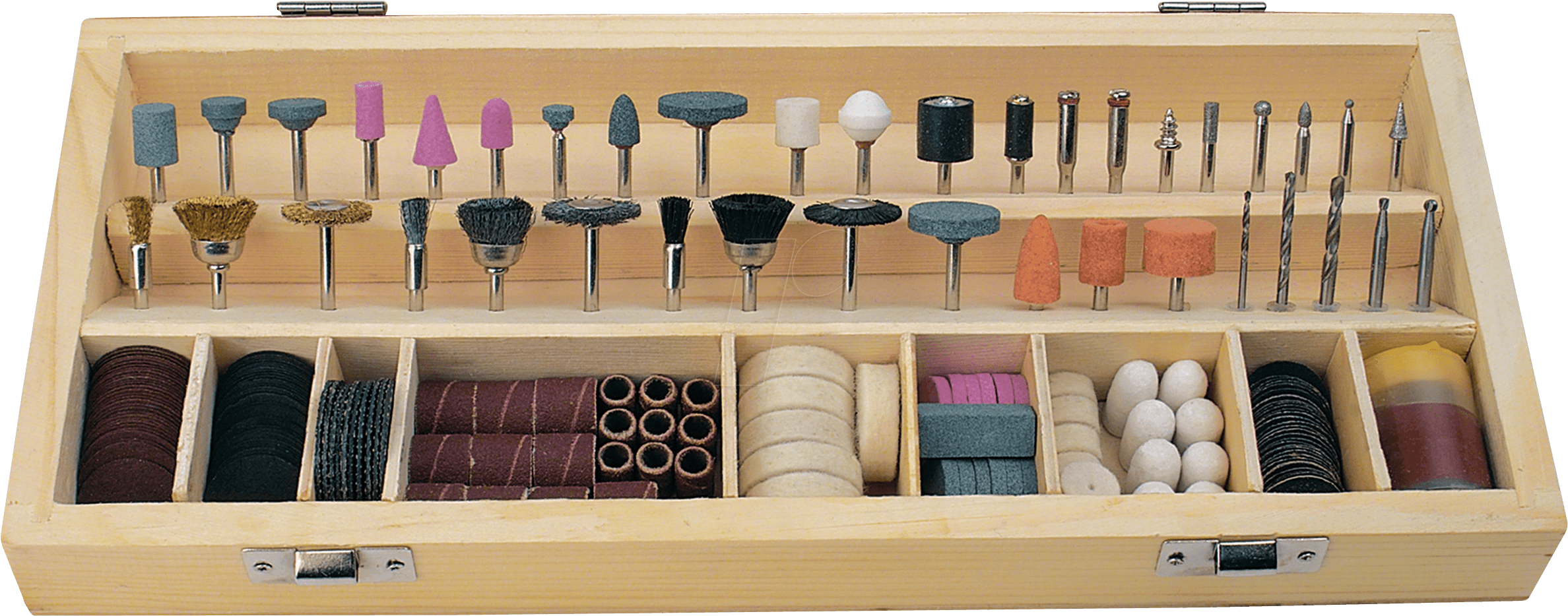 Cutting, Grinding And Polishing Set In Wooden Box, - Accesorios Para Mini Taladro (2400x960), Png Download