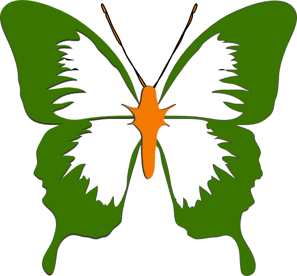 Butterfly Green Clip Art (600x559), Png Download