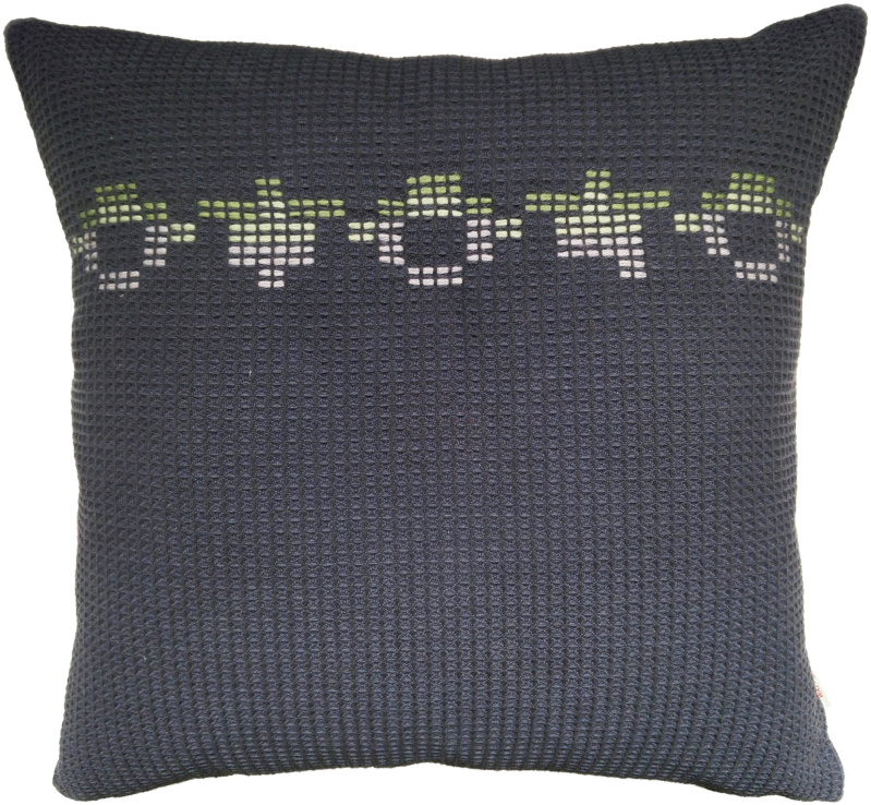 Tillingham Organic Cotton Hand Embroidered Navy Green (1000x1000), Png Download