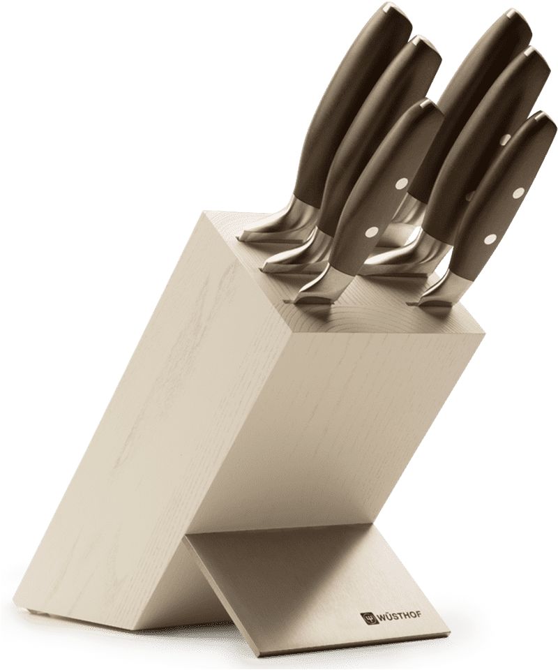 Wusthof Epicure Ash Wood Knife Block Set - Wüsthof (1000x1000), Png Download