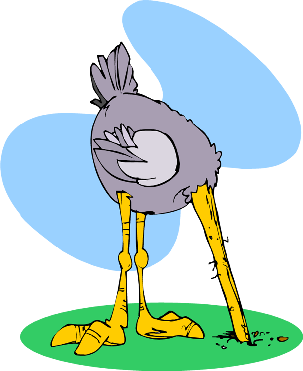 Head In The Sand Clipart - Bury Head In Sand Clipart (610x745), Png Download