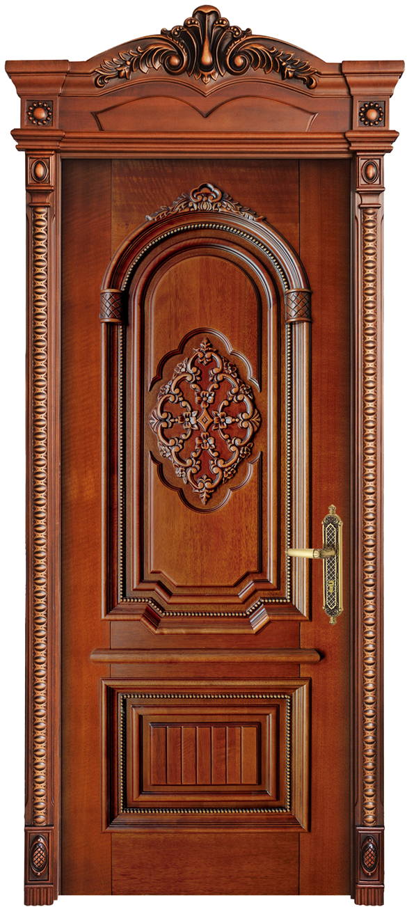 Wooden Door W4004 - Home Door (694x1320), Png Download